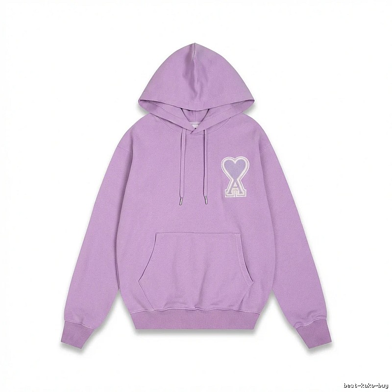 AMI series trendy brand light purple hoodie