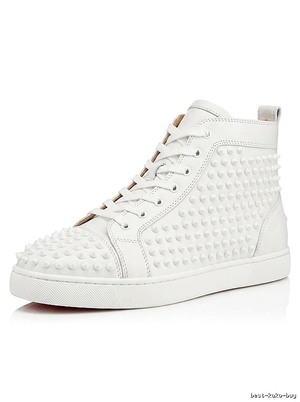 Christian Louboutin rivet trendy and cool white shoes