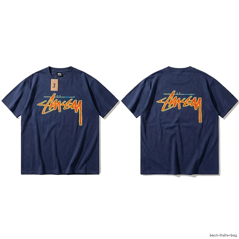 Dark blue T-shirt with Stussy graffiti style
