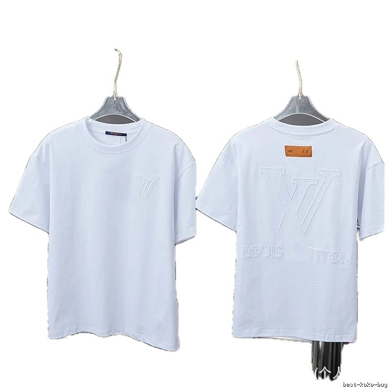 Louis Vuitton Embossed Minimalist Style White T-Shirt