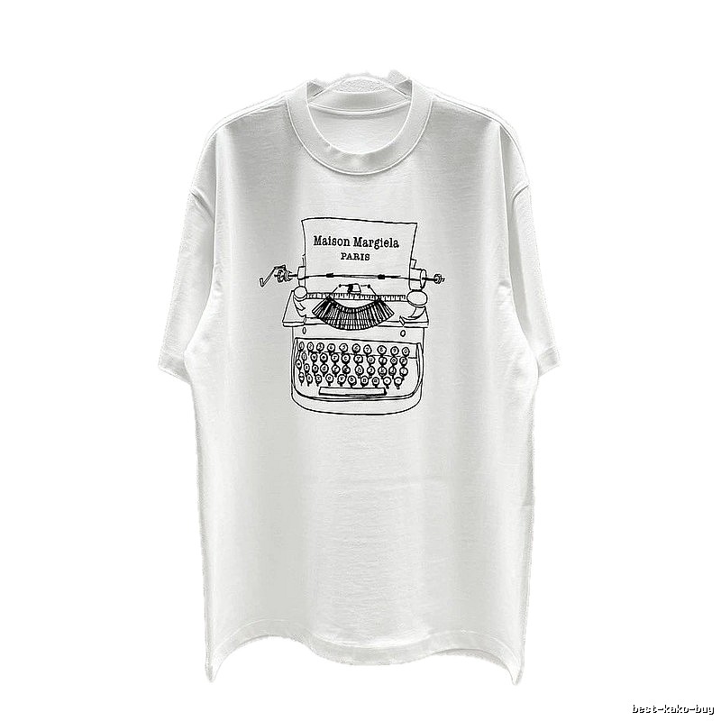 Maison Margiela Vintage Typewriter Style White T-Shirt