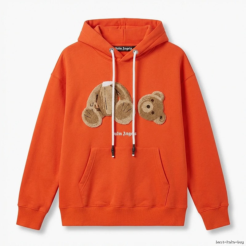 Palm Angels Bear Trend Brand Orange Sweatshirt