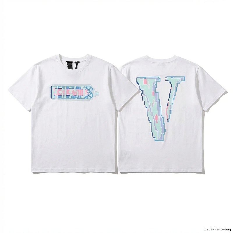 Vlone pixel - style white T - shirt