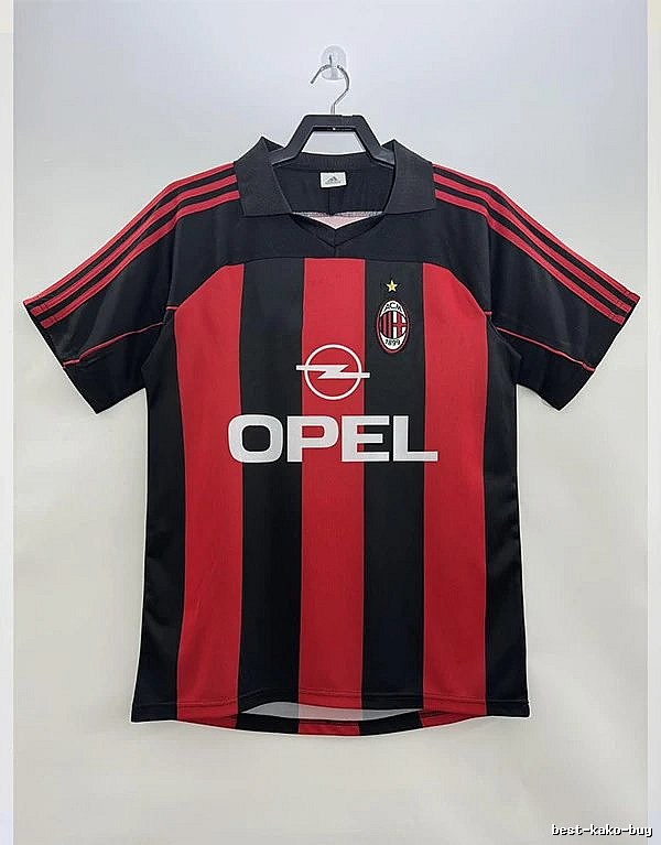 AC Milan Lightweight Retro soccer jersey Red Black Striped for Trend Styling
