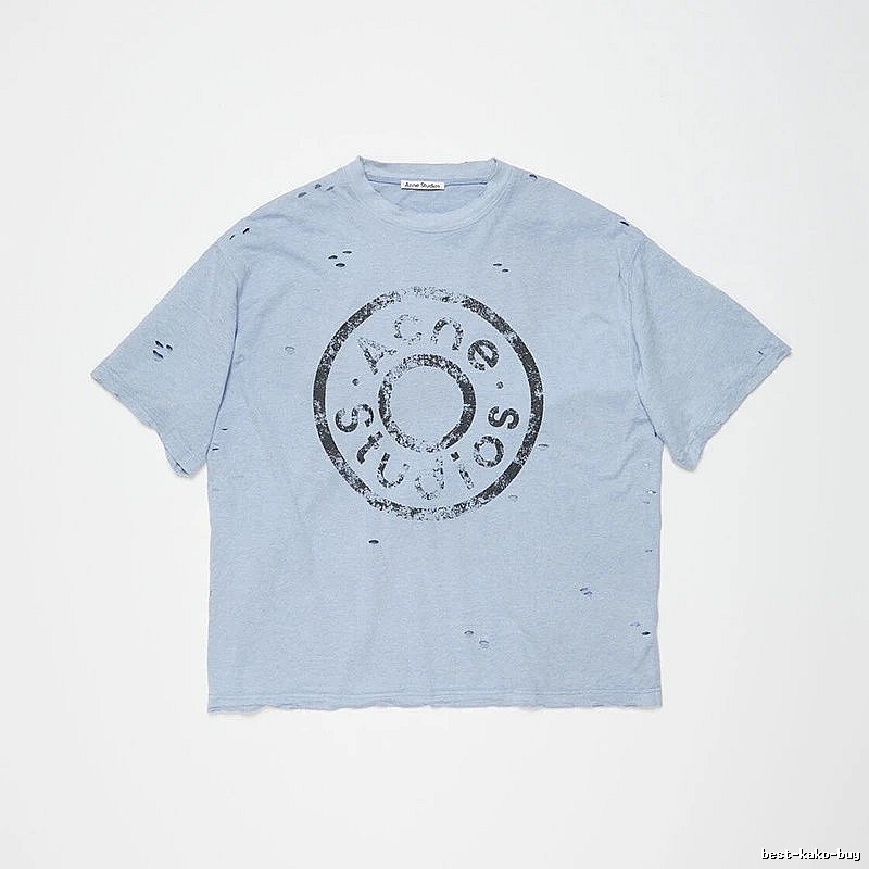 Acne Studios 2090-80 Blue Style Ac908041 Stockholm Logo T-Shirt Training Look