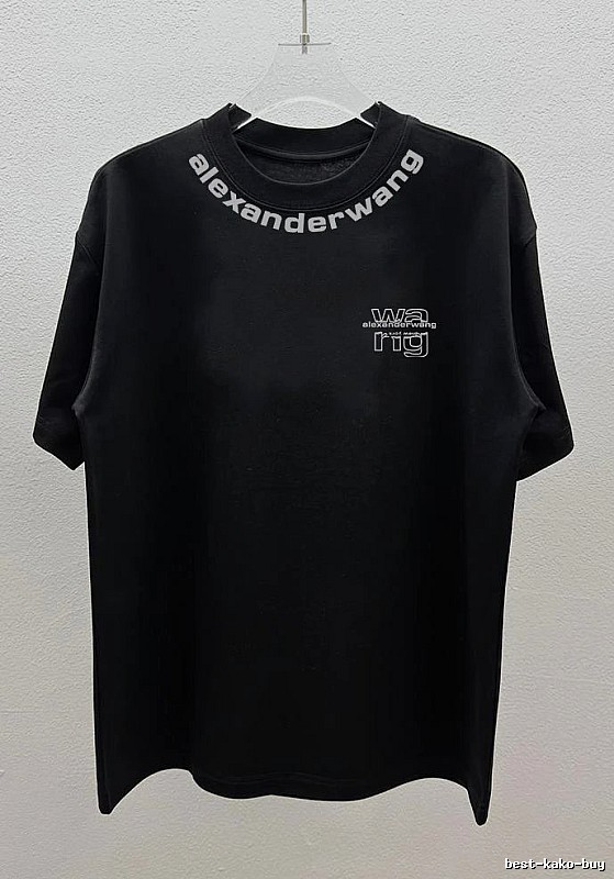 Alexander Wang Letter Print Street Style Black T-Shirt