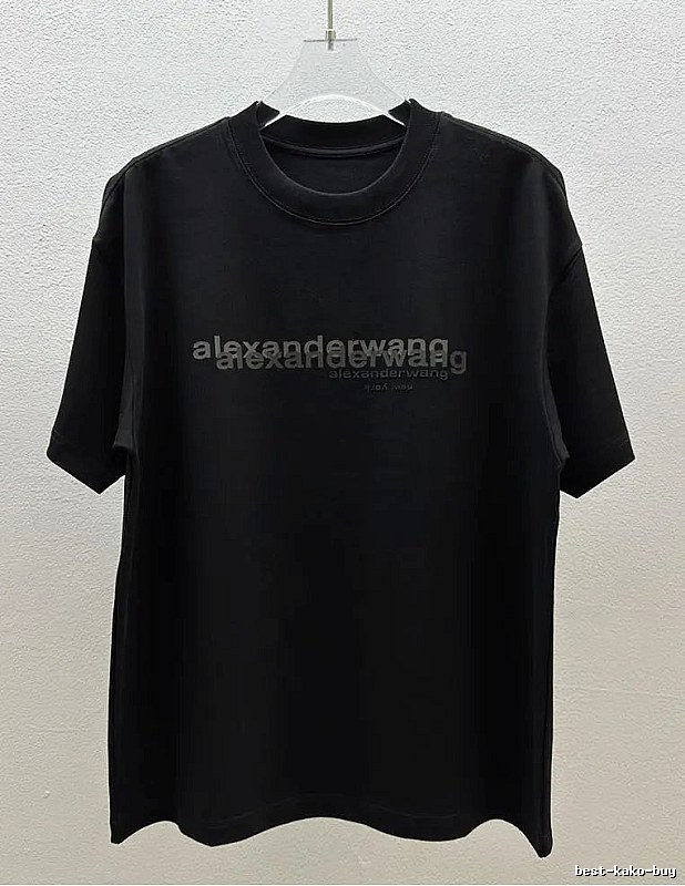 Alexander Wang Letter Print Trendy & Cool Black T-Shirt