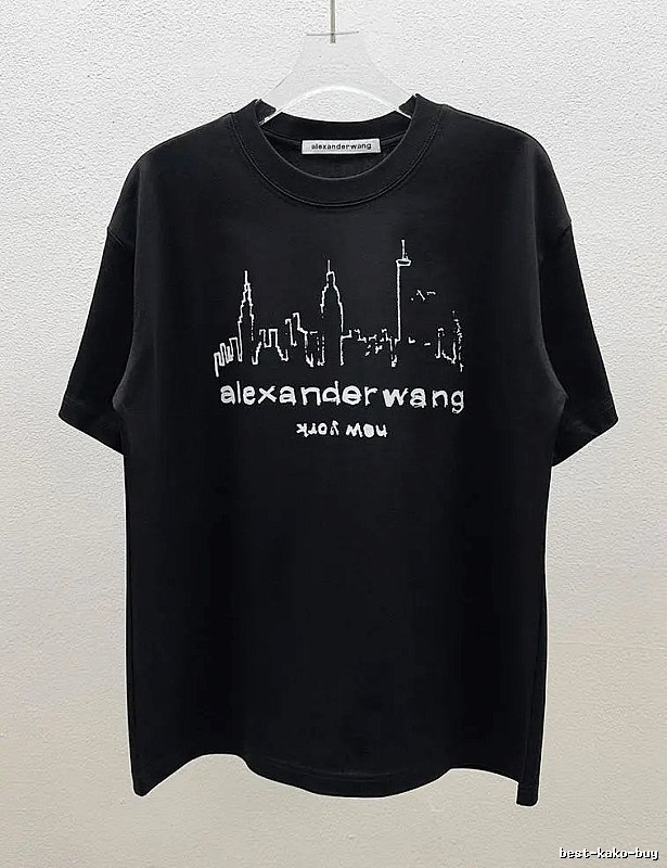 Alexander Wang Trendy & Cool Skyline Print Black T-Shirt