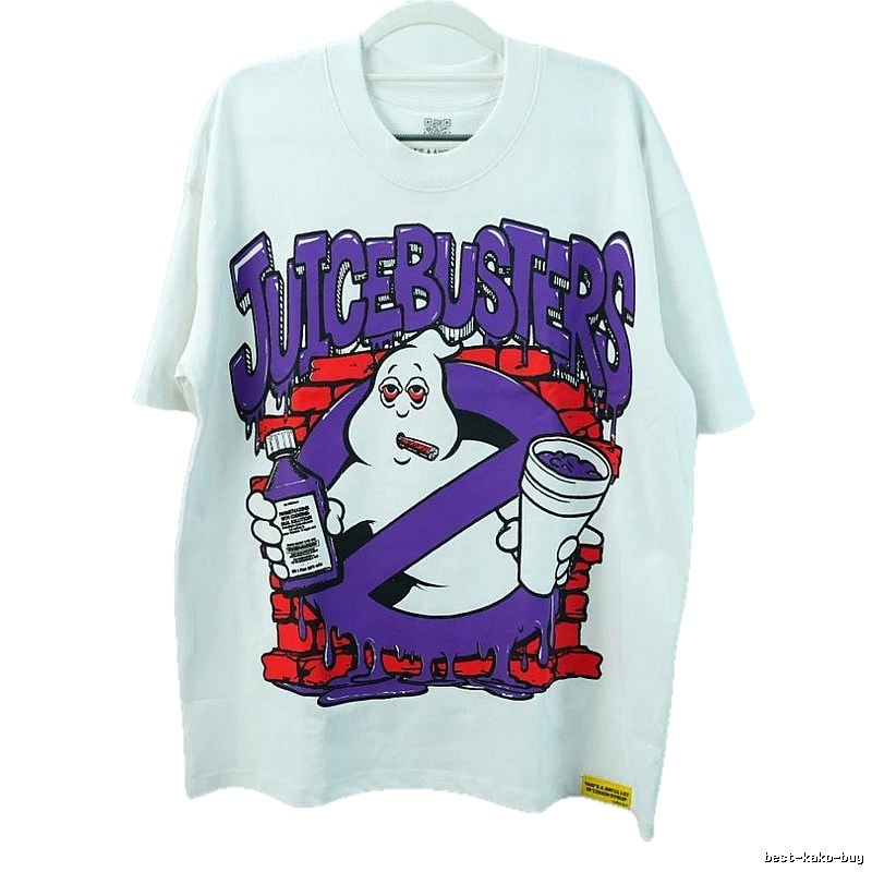 American Streetwear Brand Ghost Print White Short-sleeve T-shirt