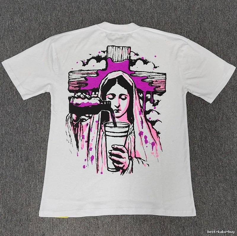 American Streetwear Brand Virgin Mary Printed Street Style White T-Shirt