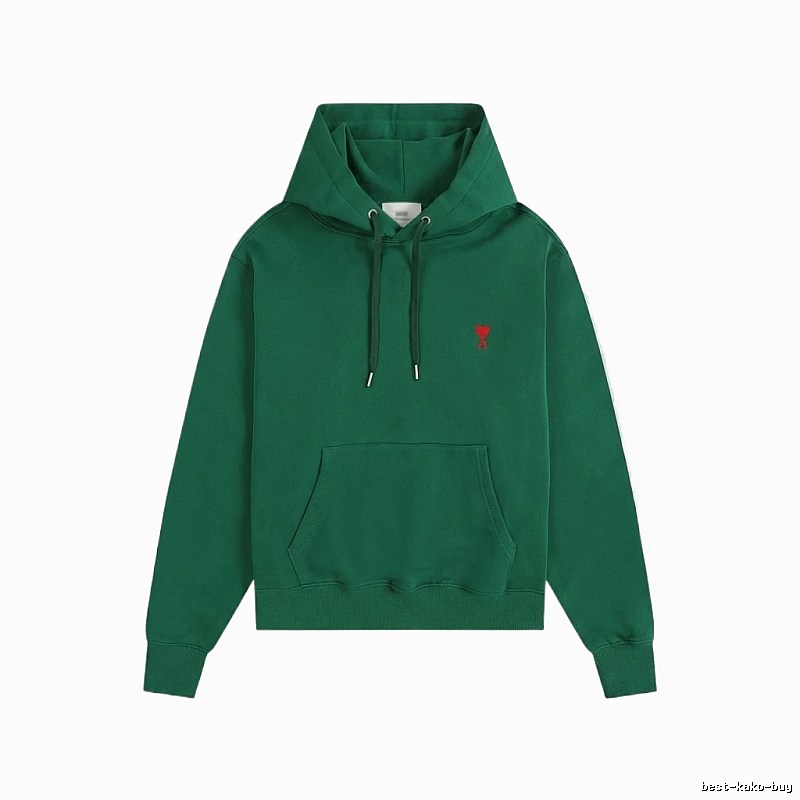 AMI classic simple style green hoodie