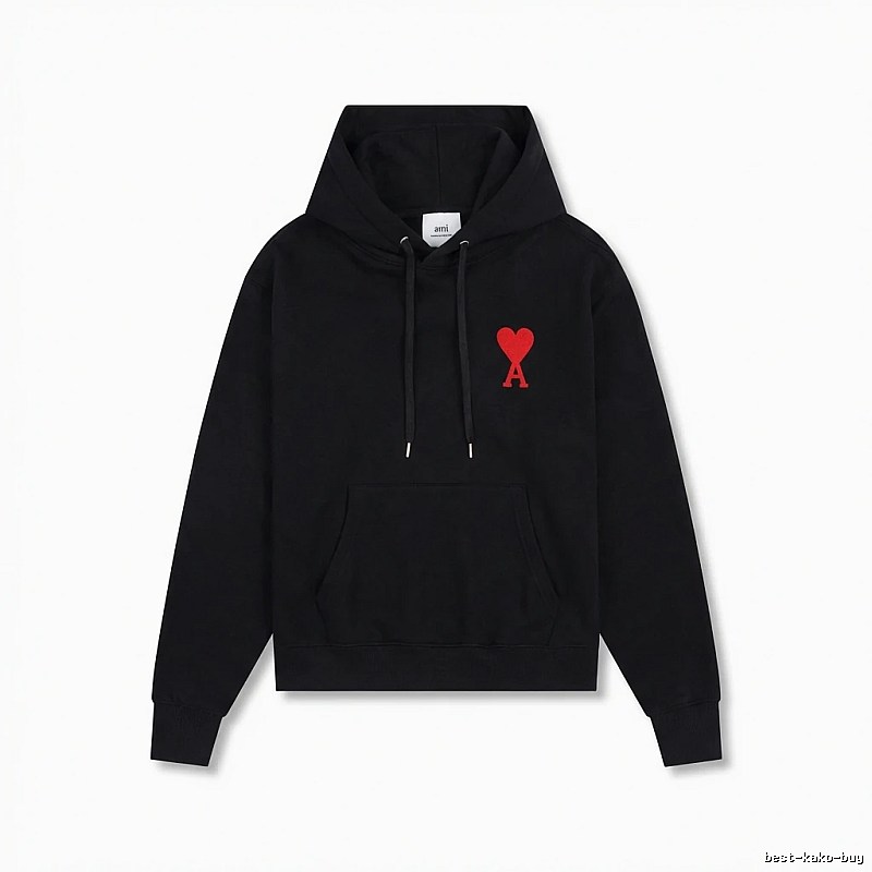 AMI Embroidered Heart Black Sweatshirt