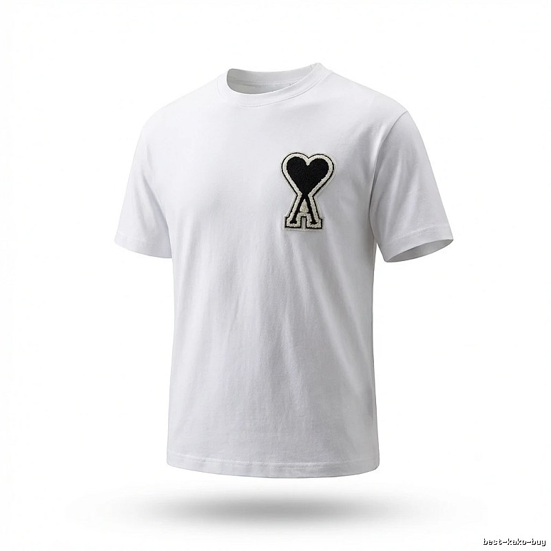 AMI Love Embroidery Simple White T-shirt