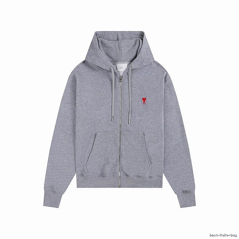 Ami Love Series Trendy Brand Grey Hoodie