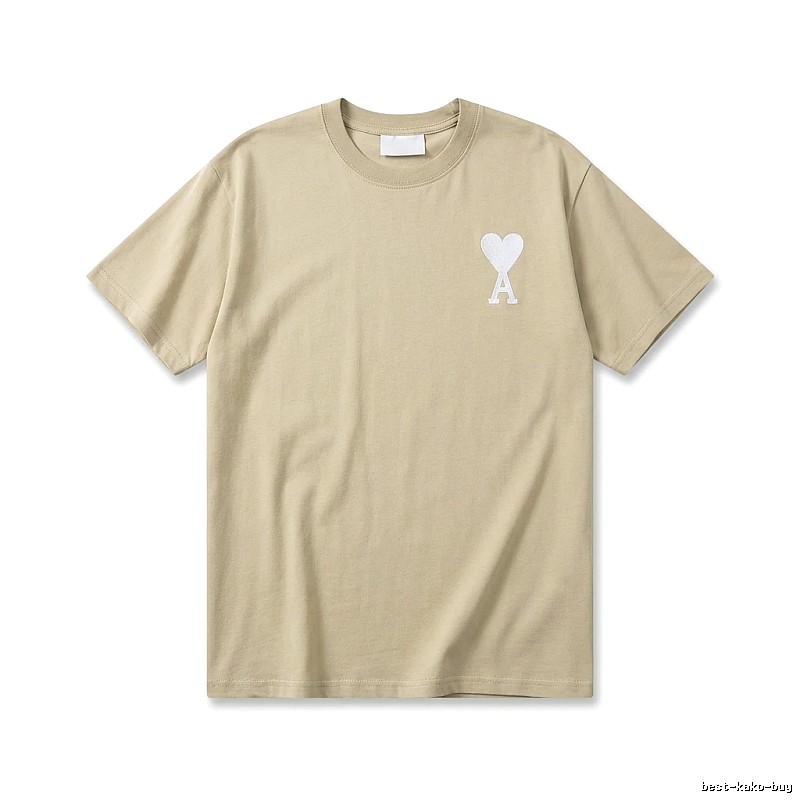 AMI minimalist style beige T-shirt