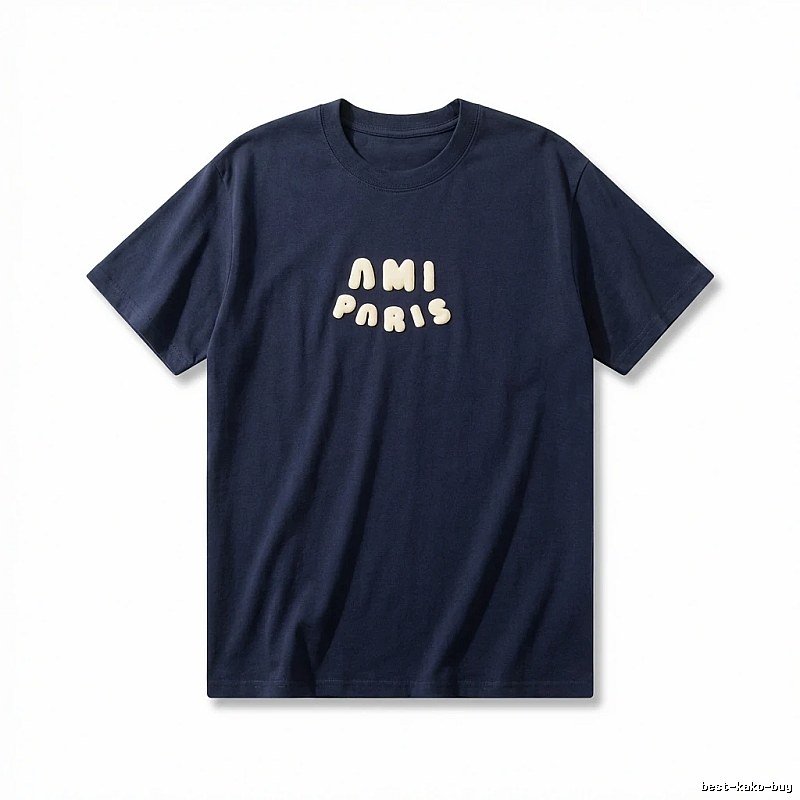 AMI minimalist style dark blue T-shirt
