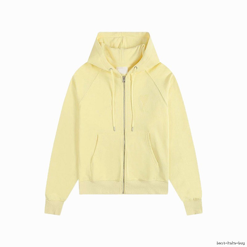 AMI minimalist style light yellow hoodie