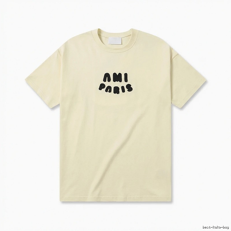 AMI Paris Casual Style Off-White T-shirt