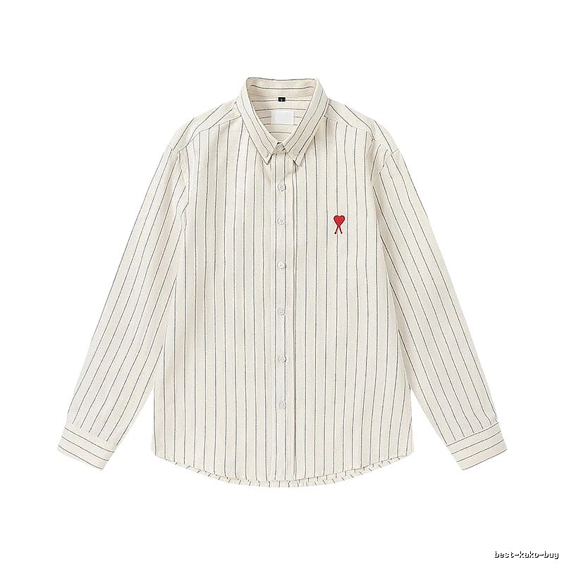 AMI Stripe Minimalist Style White Shirt