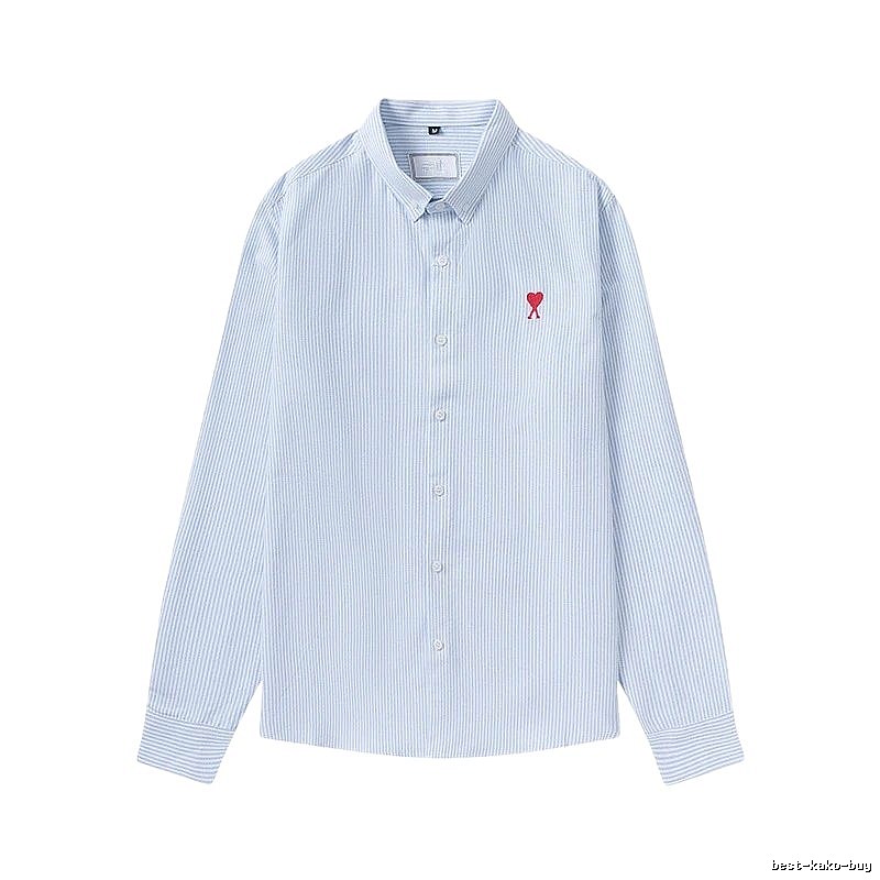 AMI striped minimalist style blue shirt