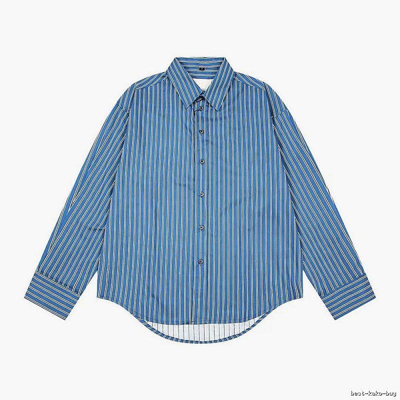 AMI striped retro-style blue shirt