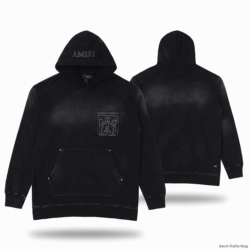 AMIRI distressed black hoodie