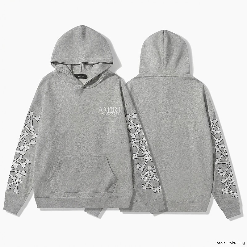 AMIRI gray hoodie with bone print