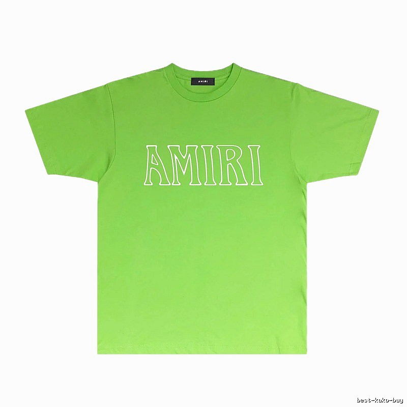 AMIRI Letter Style Fluorescent Green T-Shirt