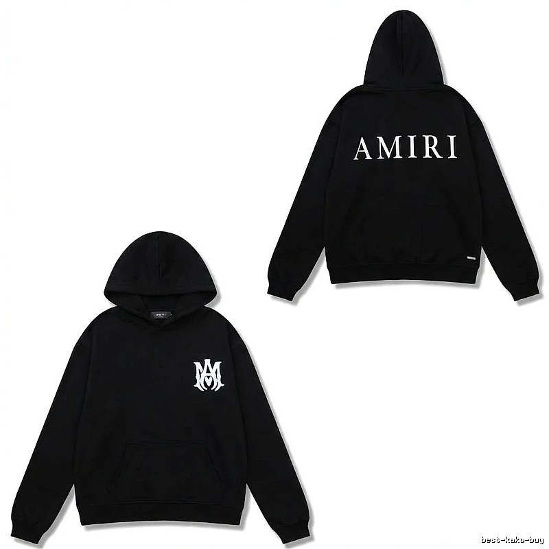 AMIRI minimalist style black hoodie