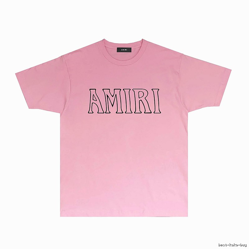 AMIRI minimalist style pink T-shirt