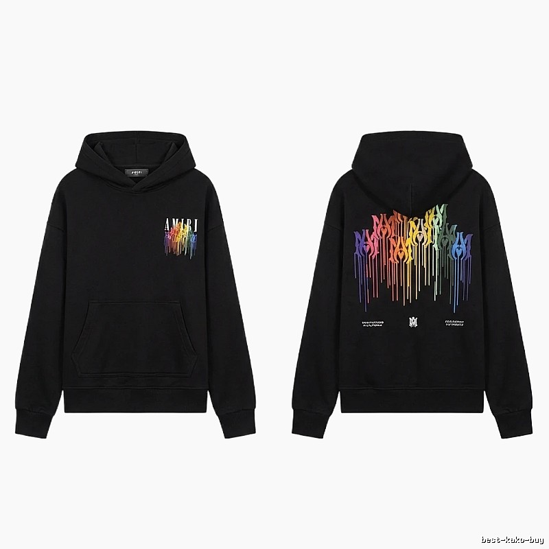 AMIRI Rainbow Splatter Black Sweatshirt