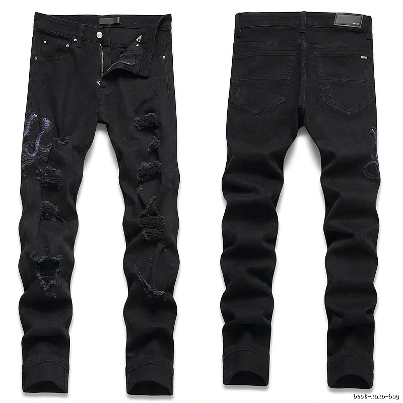 AMIRI Ripped Trendy Black Pants