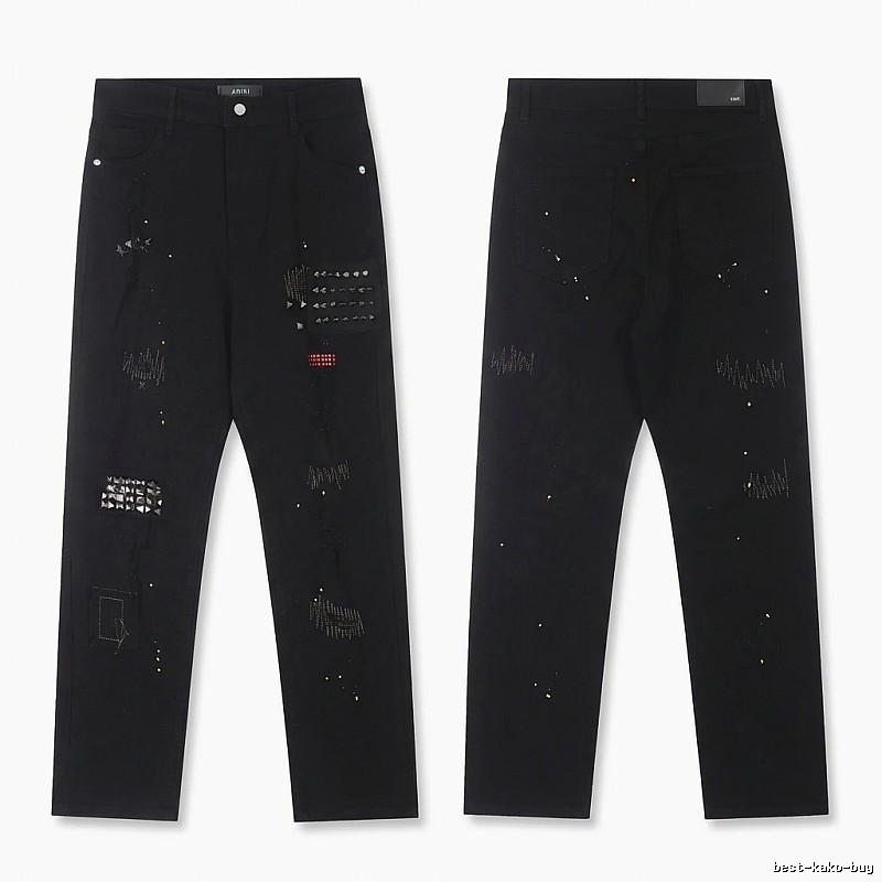 AMIRI Rivet Punk Style Black Pants