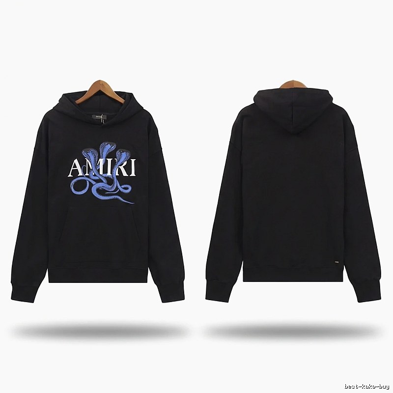 AMIRI Snake Pattern Trendy and Cool Black Sweatshirt