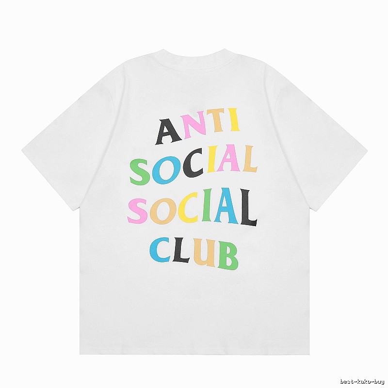 Anti Social Social Club Streetwear Logo T-shirt Black Orange Anti with Logo Accent