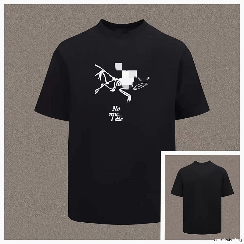 Arc'teryx Skull Print Street Style Black Short Sleeve T-Shirt