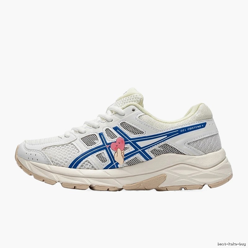 ASICS retro-style white and blue sports shoes