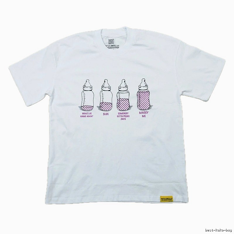 AwfulLot Bottle Print Street Style White T-Shirt