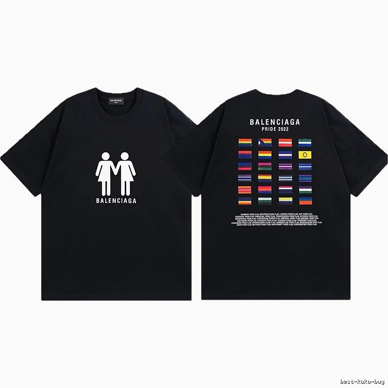 Balenciaga 22 Pride Collection Printed Black Short-sleeve T-shirt