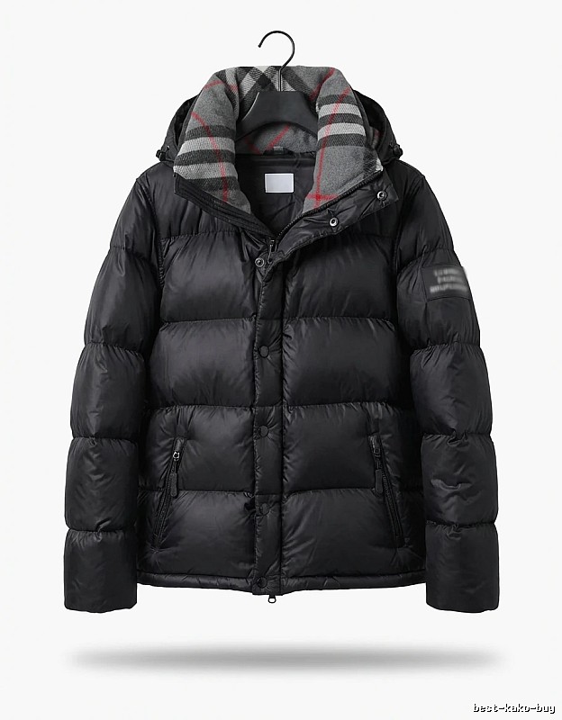 Balenciaga checkered style black down jacket