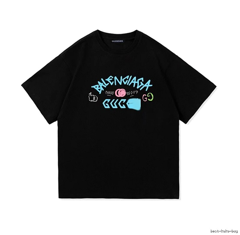 Balenciaga Co-branded Graffiti Street Style Black T-shirt