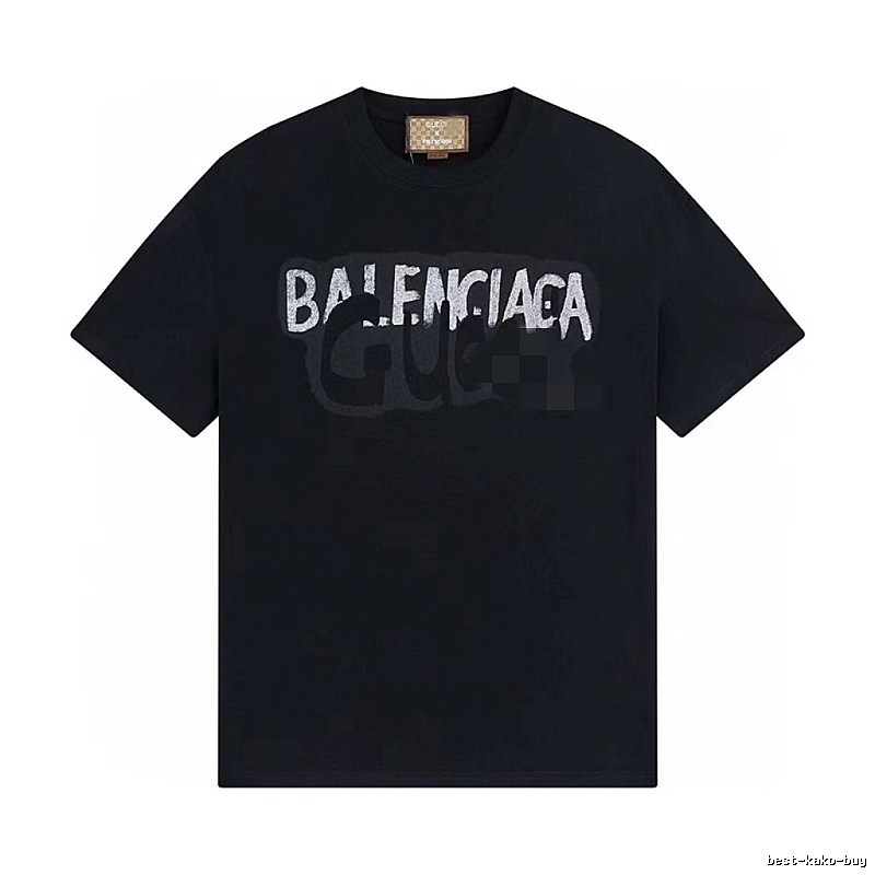 Balenciaga Co-branded Graffiti-style Black T-Shirt