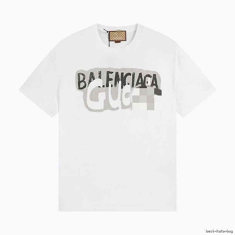 Balenciaga Co-branded Graffiti-style White T-Shirt