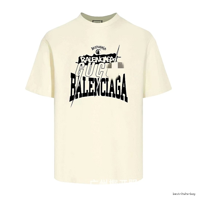 Balenciaga Co-branded Printed Street-style Off-white T-shirt