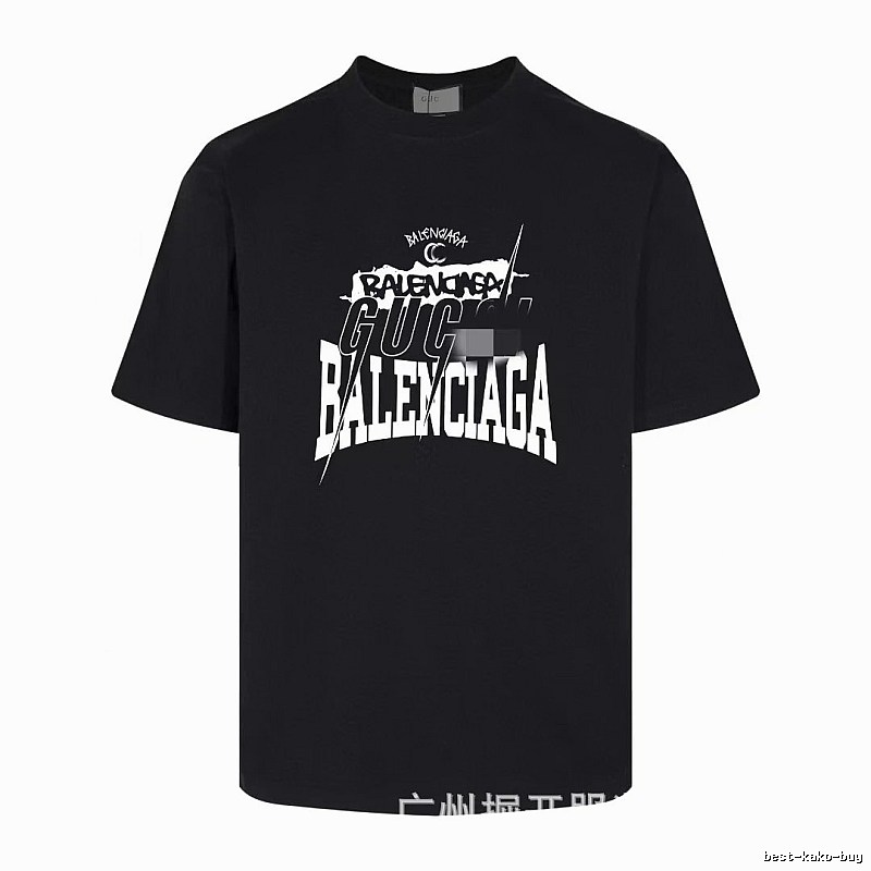 Balenciaga Co-branded Street Style Black Short-sleeve T-shirt