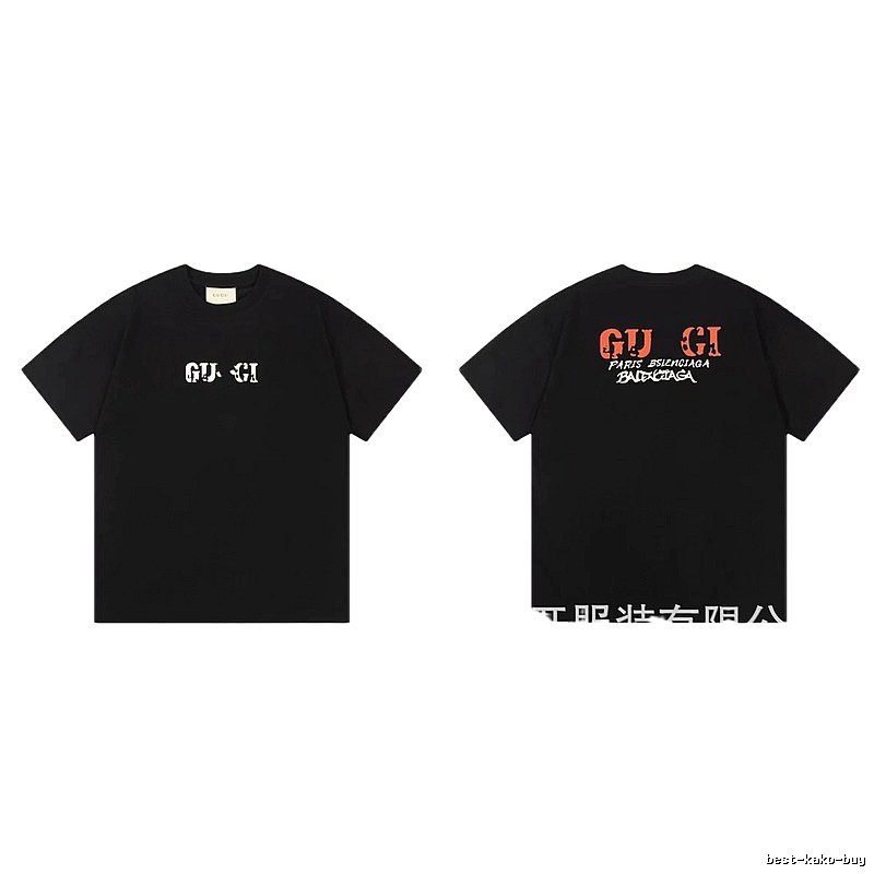 Balenciaga Co-branded Street Style Printed Black T-Shirt