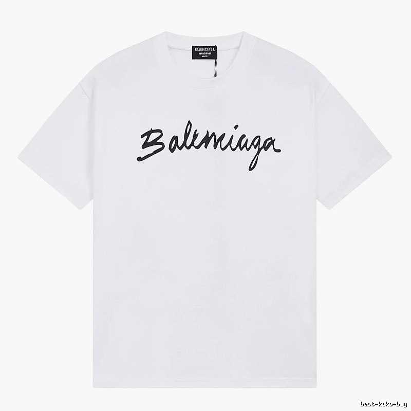 Balenciaga Handwritten Signature Casual White T-shirt