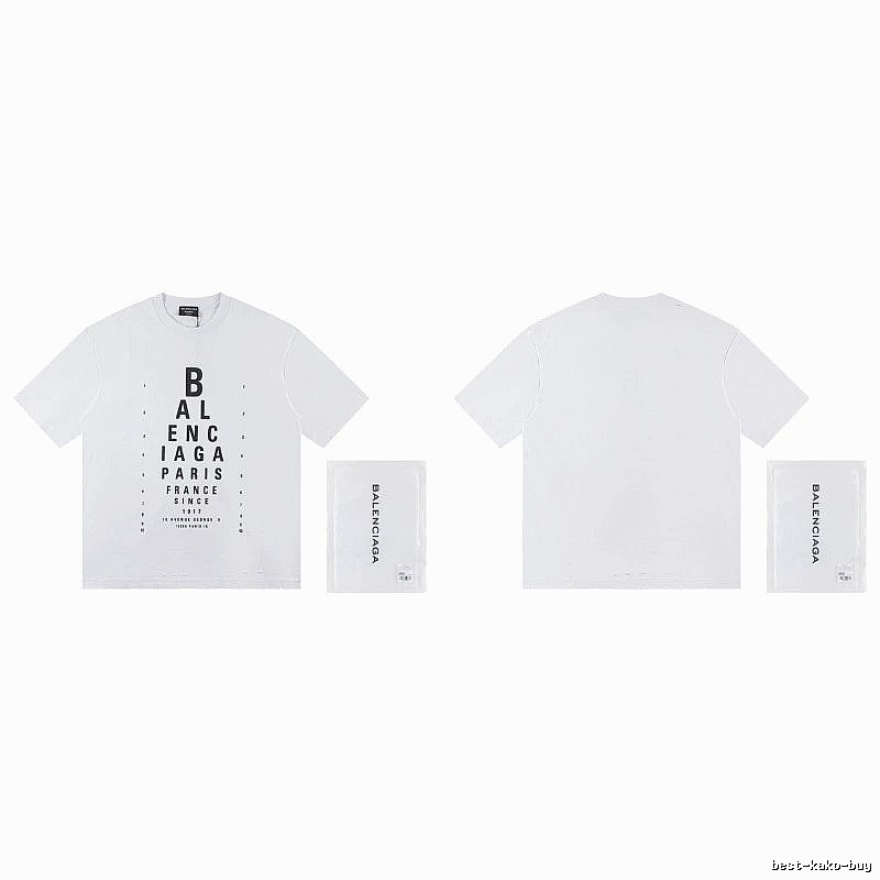 Balenciaga Letter Print Street Style White T-Shirt