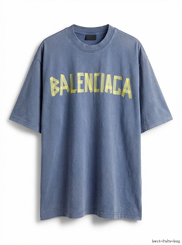 Balenciaga letter-style blue T-shirt