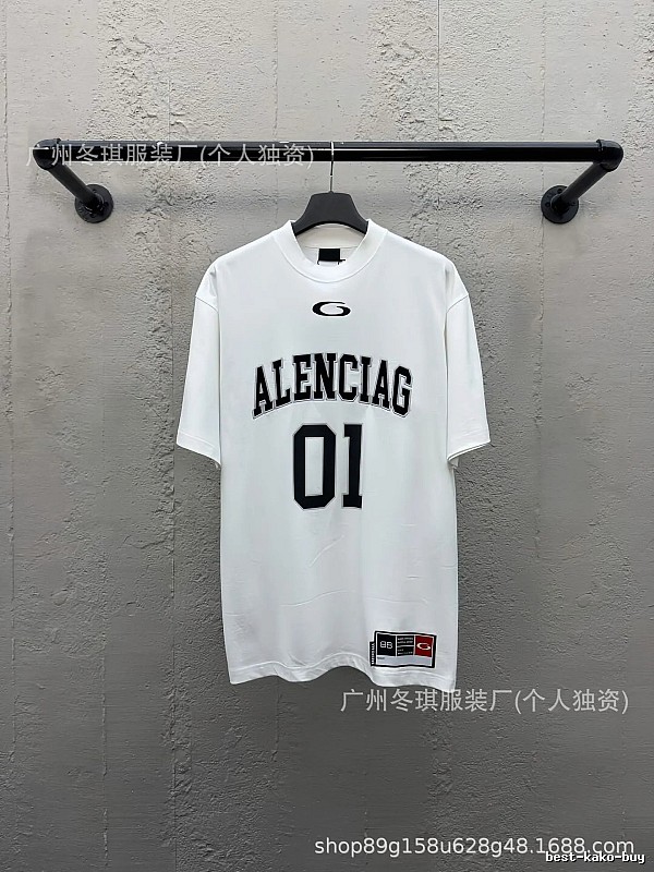 Balenciaga letter-style white T-shirt